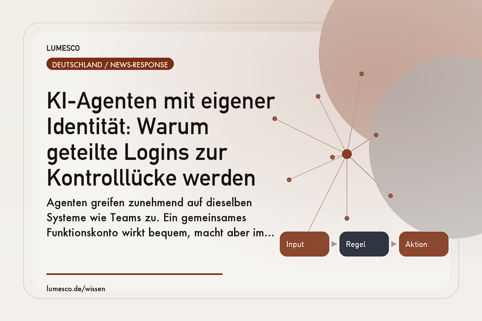 Visual zum Artikel: KI-Agenten mit eigener Identität: Warum geteilte Logins zur Kontrolllücke werden