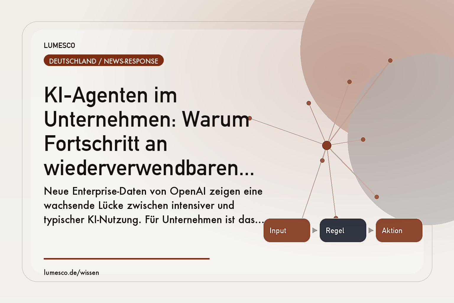 Visual zum Artikel: KI-Agenten im Unternehmen: Warum Fortschritt an wiederverwendbaren Workflows hängt