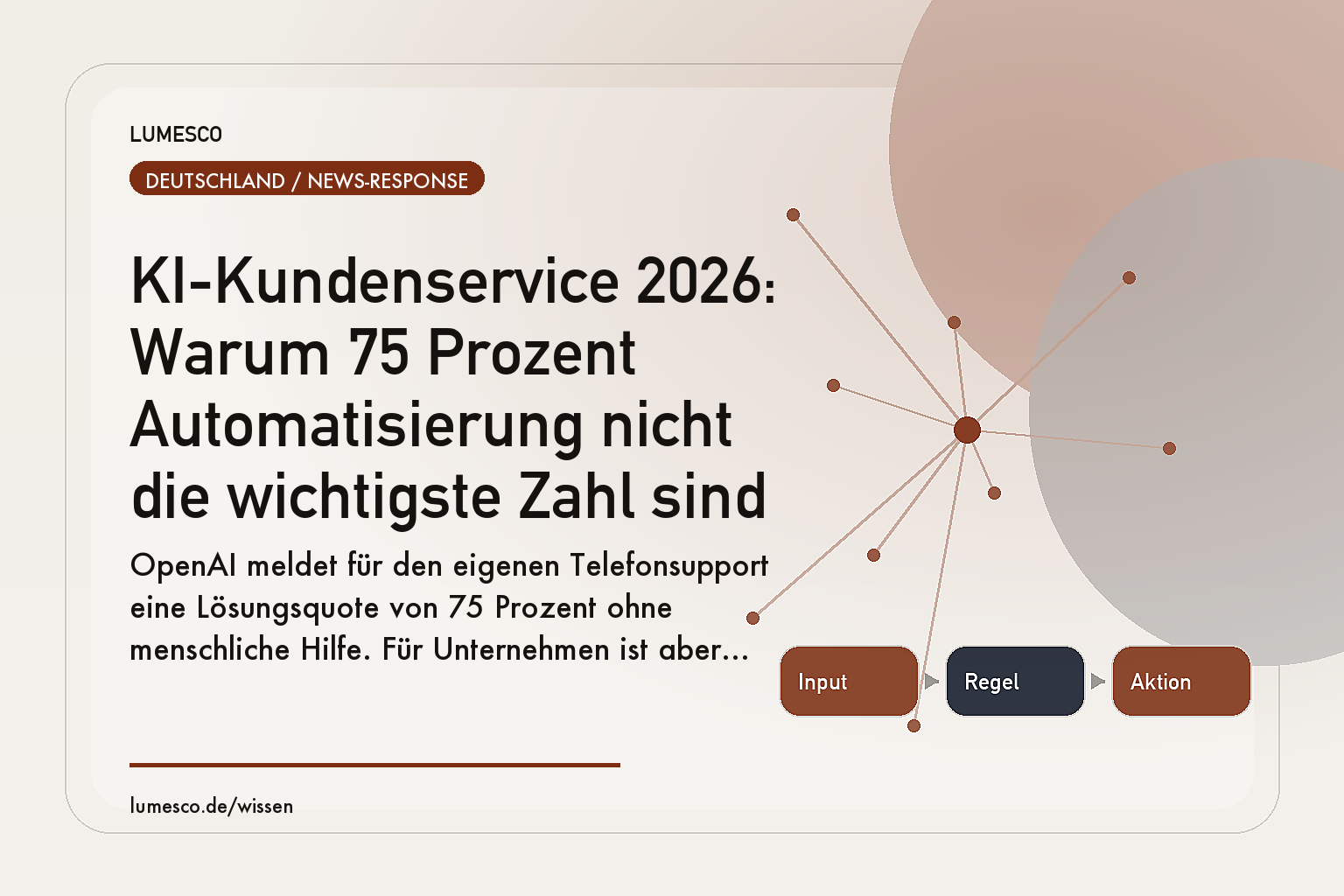 Visual zum Artikel: KI-Kundenservice 2026: Warum 75 Prozent Automatisierung nicht die wichtigste Zahl sind